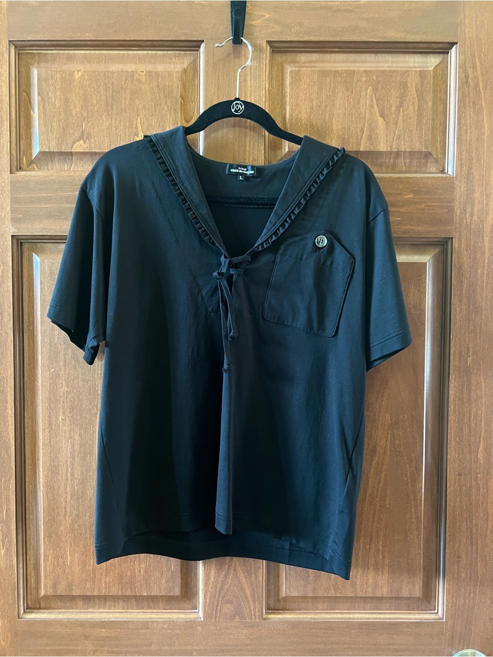 Comme des Garcons Top Short Sleeves Black Size L - Picture 2 of 15